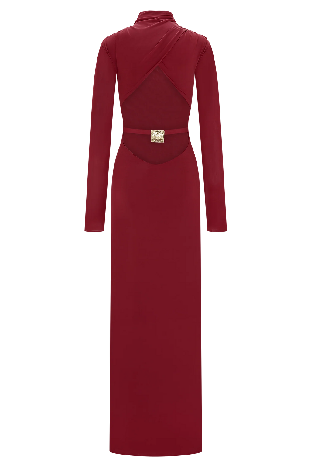 Kiyah Slinky Cut Out Maxi Dress - Red