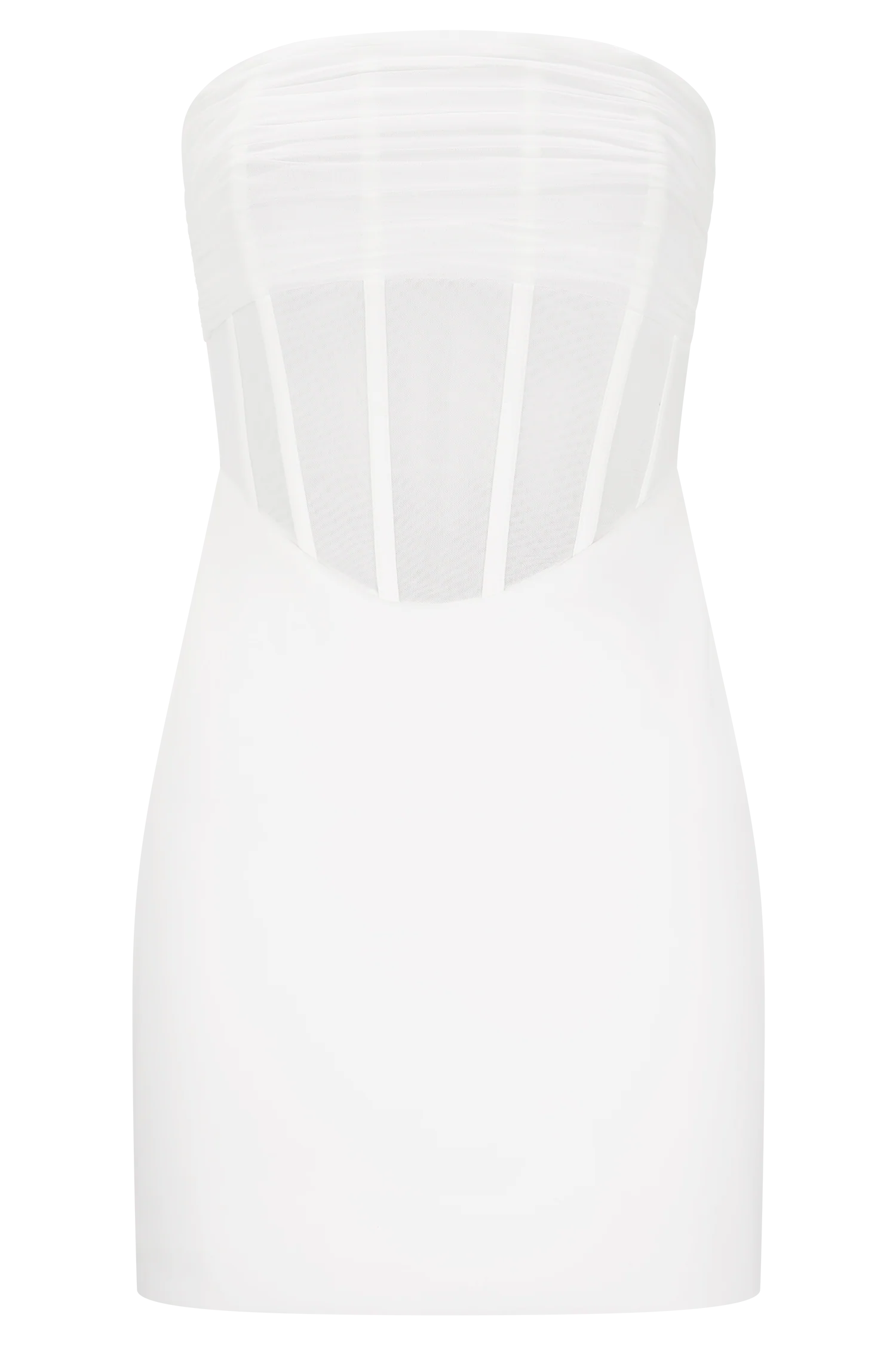 Palmer Mesh Corset Mini Dress - Ivory