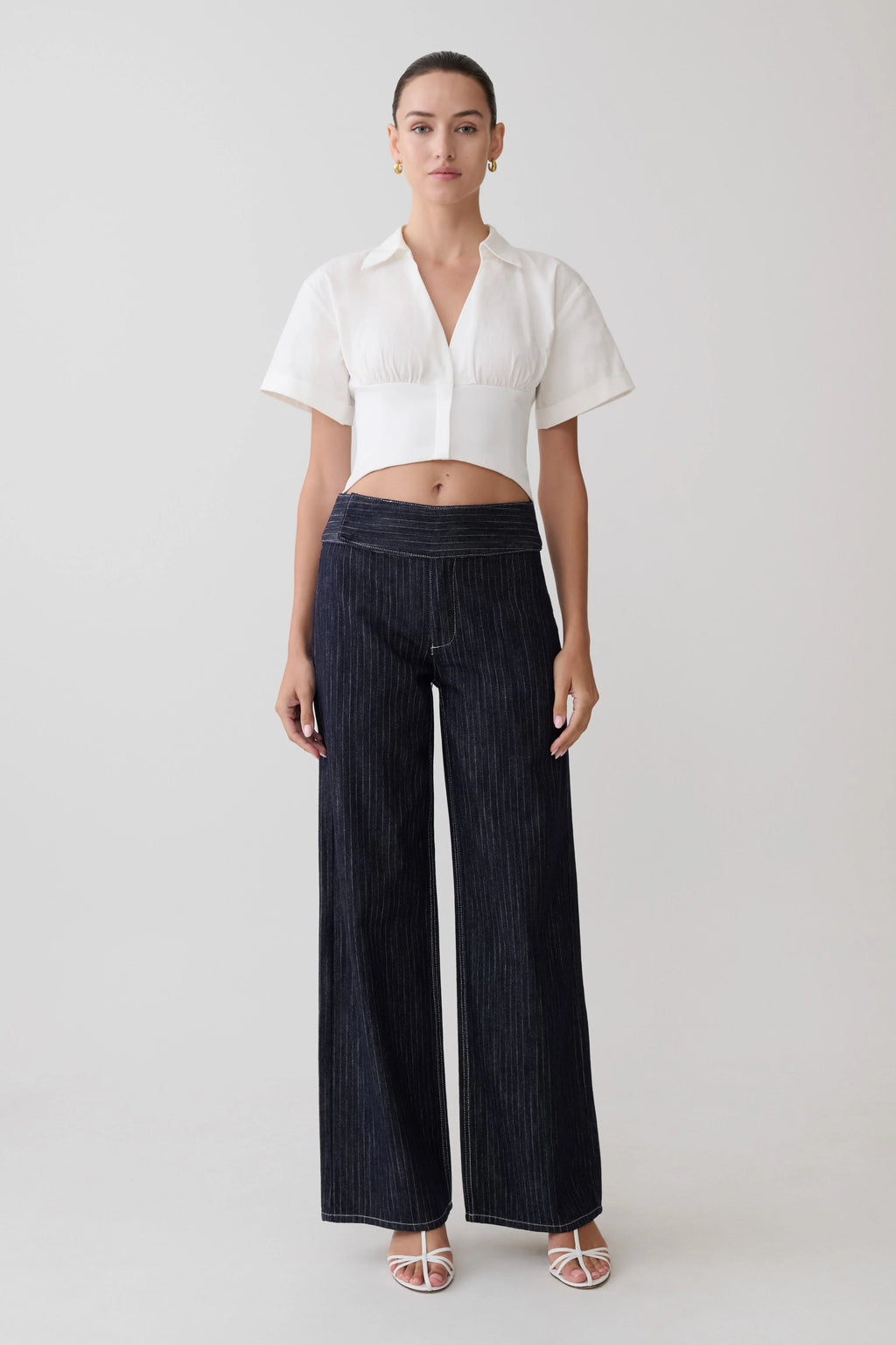 Noelia Tie Back Short Sleeve Shirt - White
