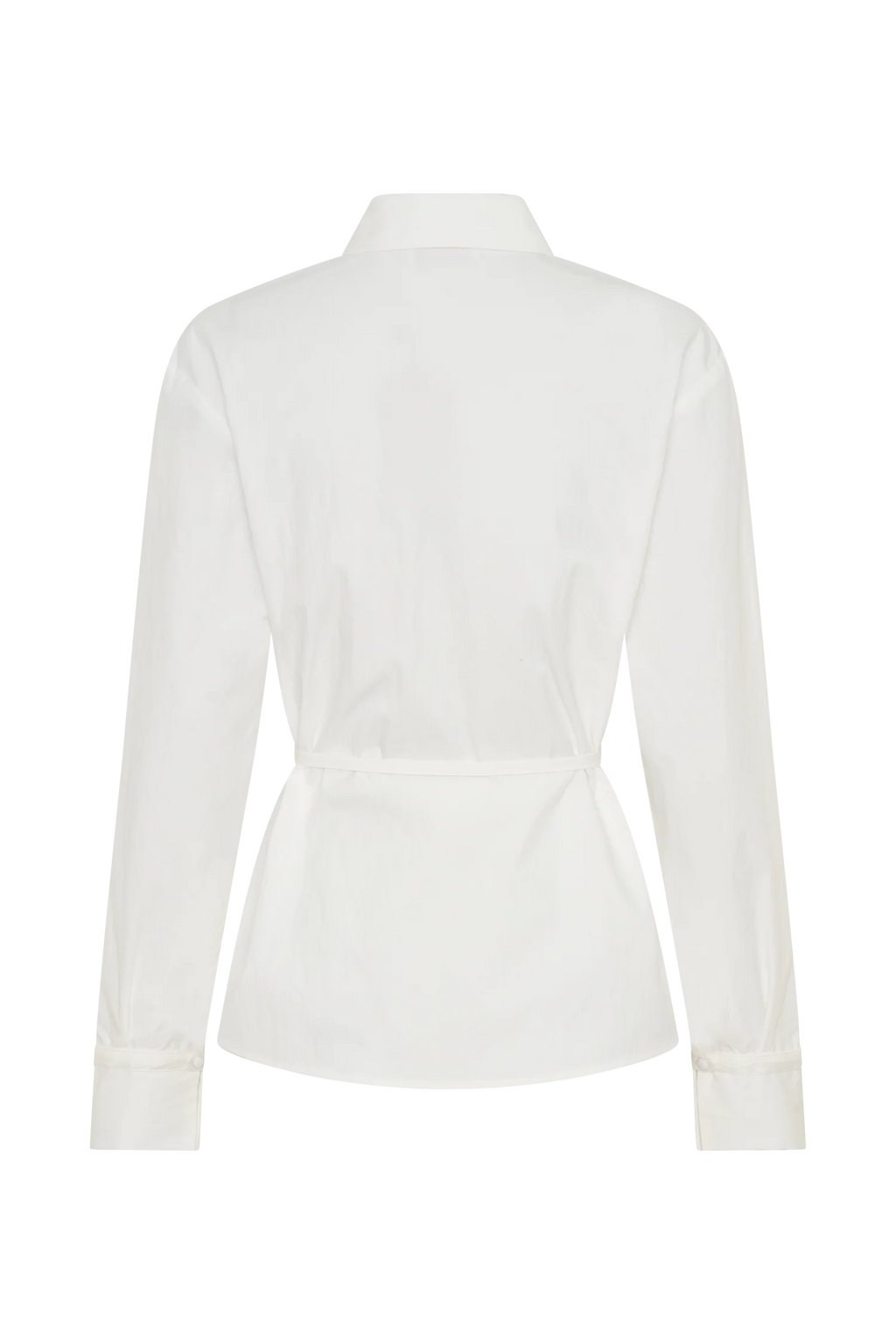 Millie Tie Back Cotton Shirt - White