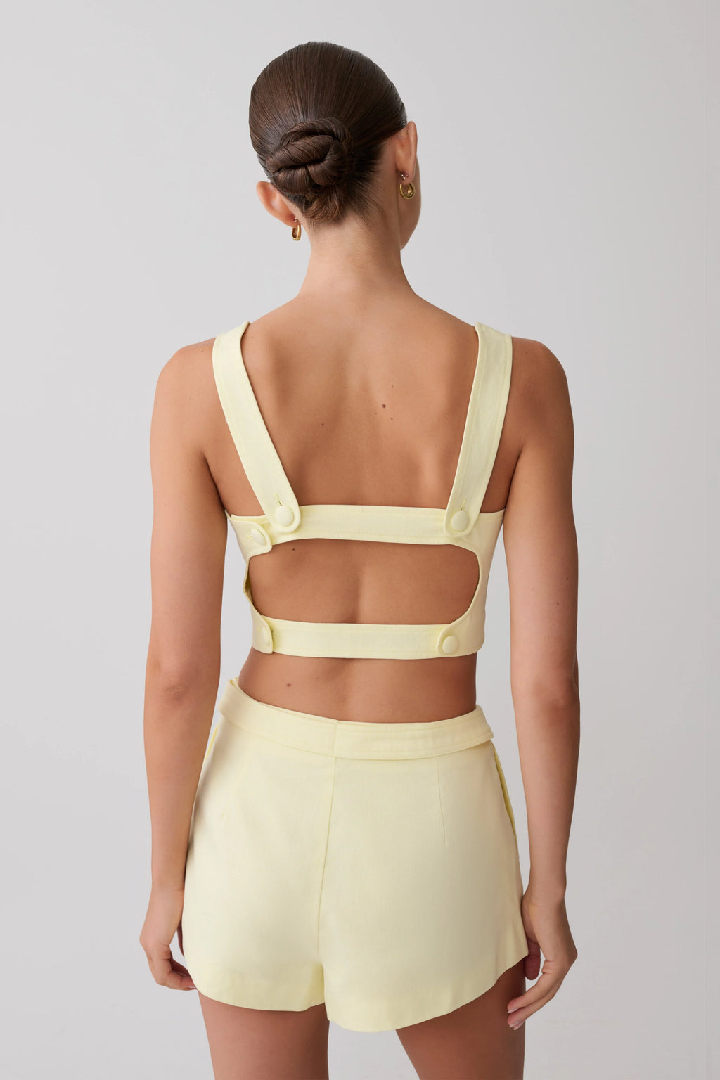 Josephine Cotton Shorts With Waistbands - Lemon