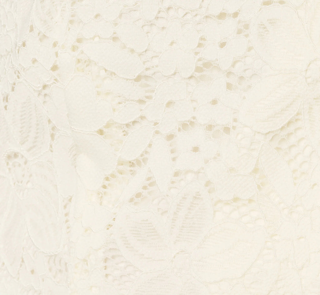 Puff Sleeve Lace Ruffle Peplum Top In Ivory