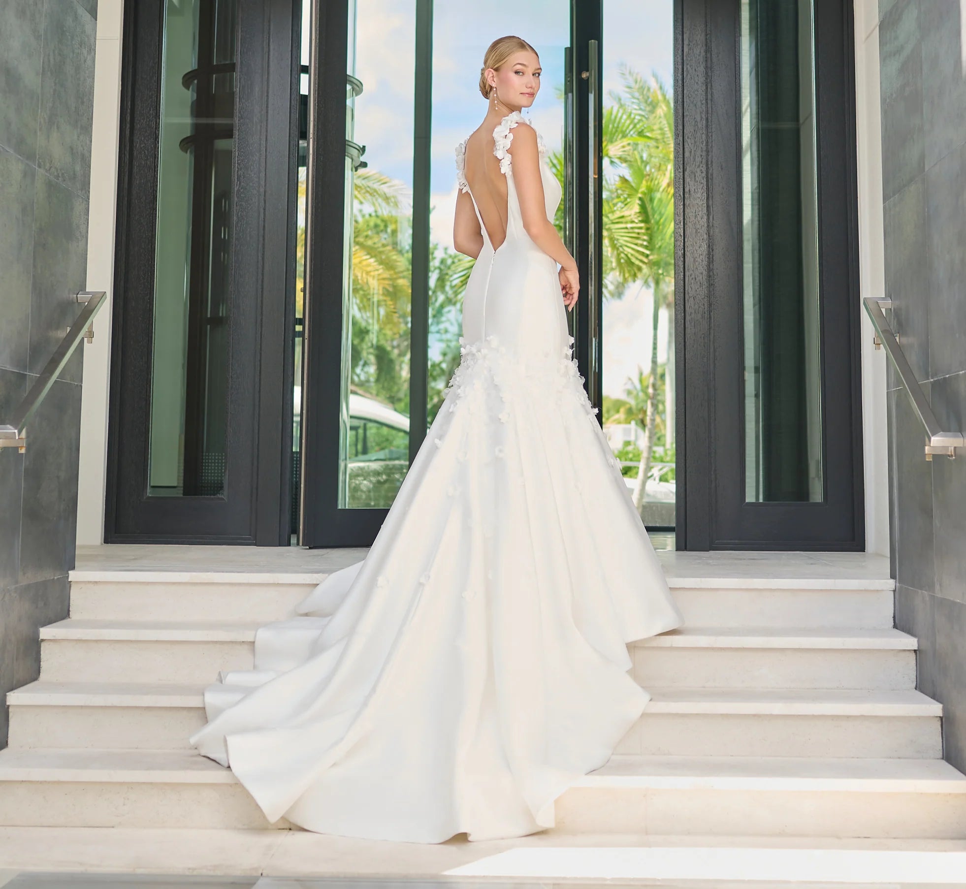 Stretch Mikado Mermaid Gown in Ivory