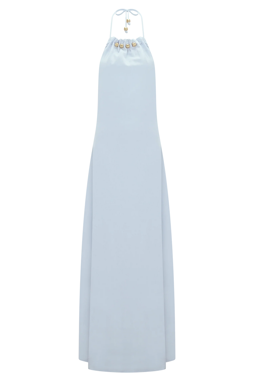 Abeda Cotton Maxi Dress With Hardware - Pale Blue