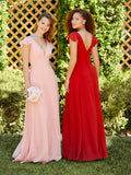 Chiffon Flutter Sleeve A-Line Gown