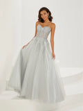 Metallic Tulle/Glitter Lace Gown