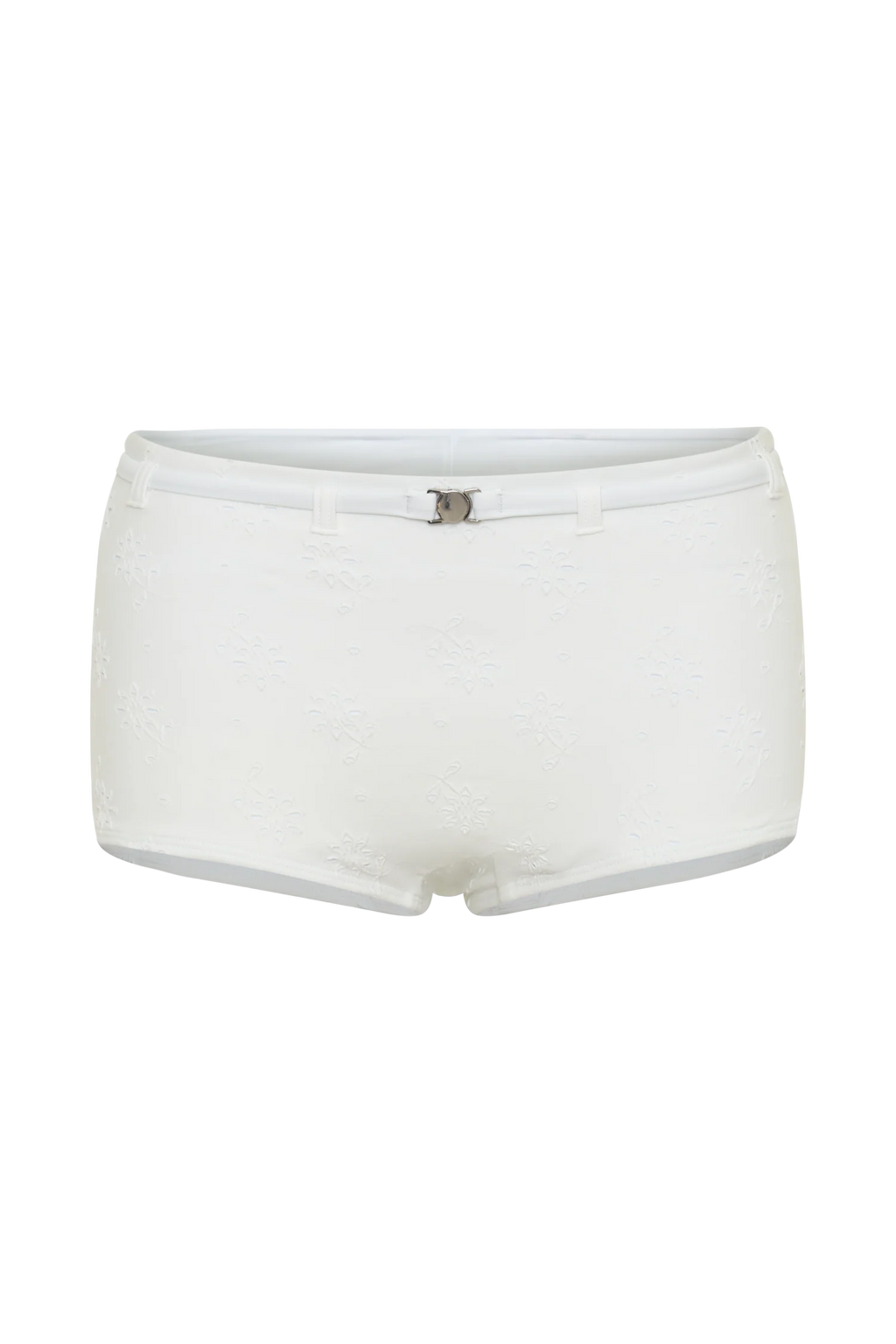 Frost Mini Bikini Shorts - White Textured Fabric