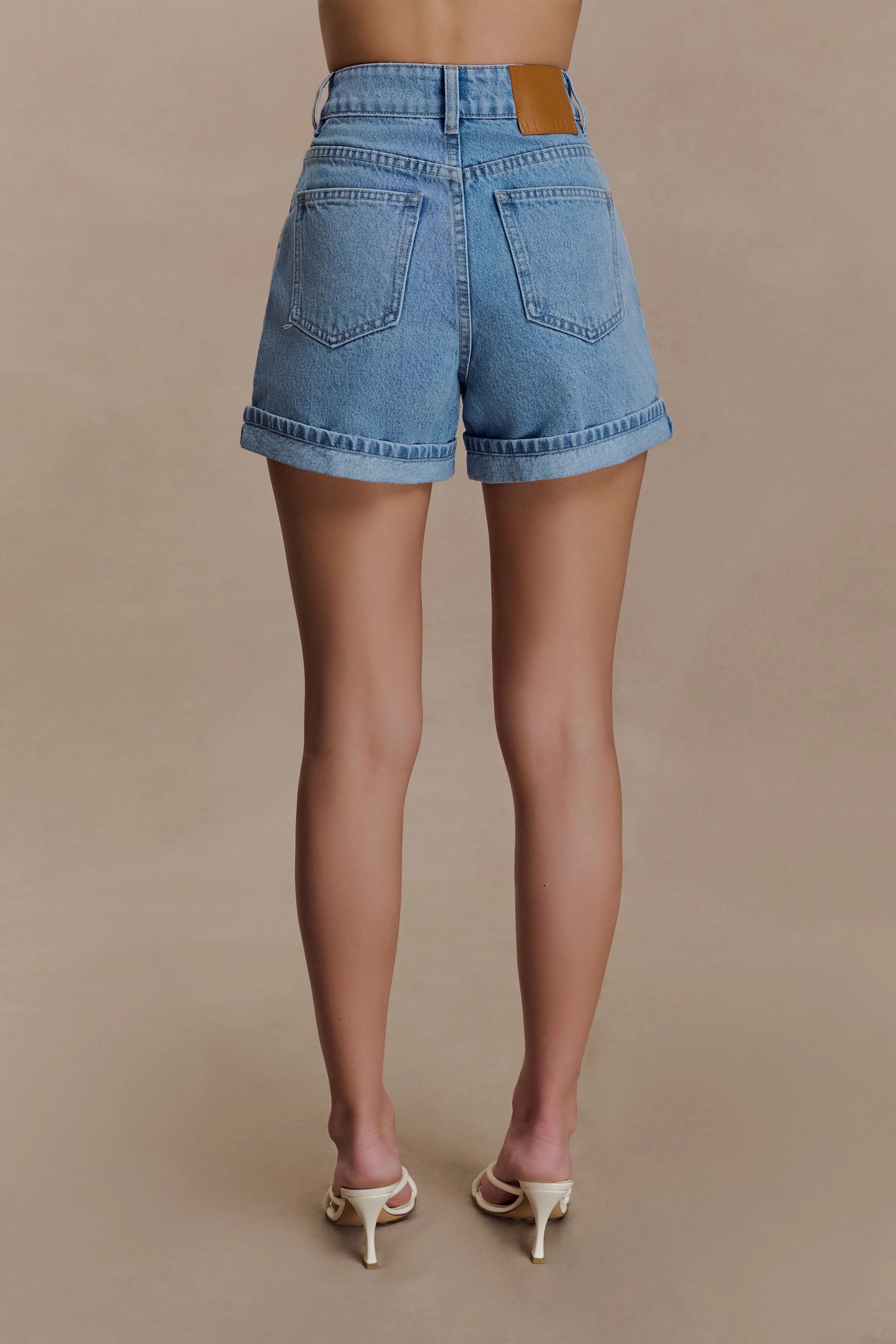 Carlene Cuffed Denim Shorts - Classic Blue
