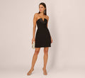 Strapless Tuxedo Mini Cocktail Dress In Black