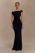 Kinsley Slinky Maxi Dress With Hardware - Black