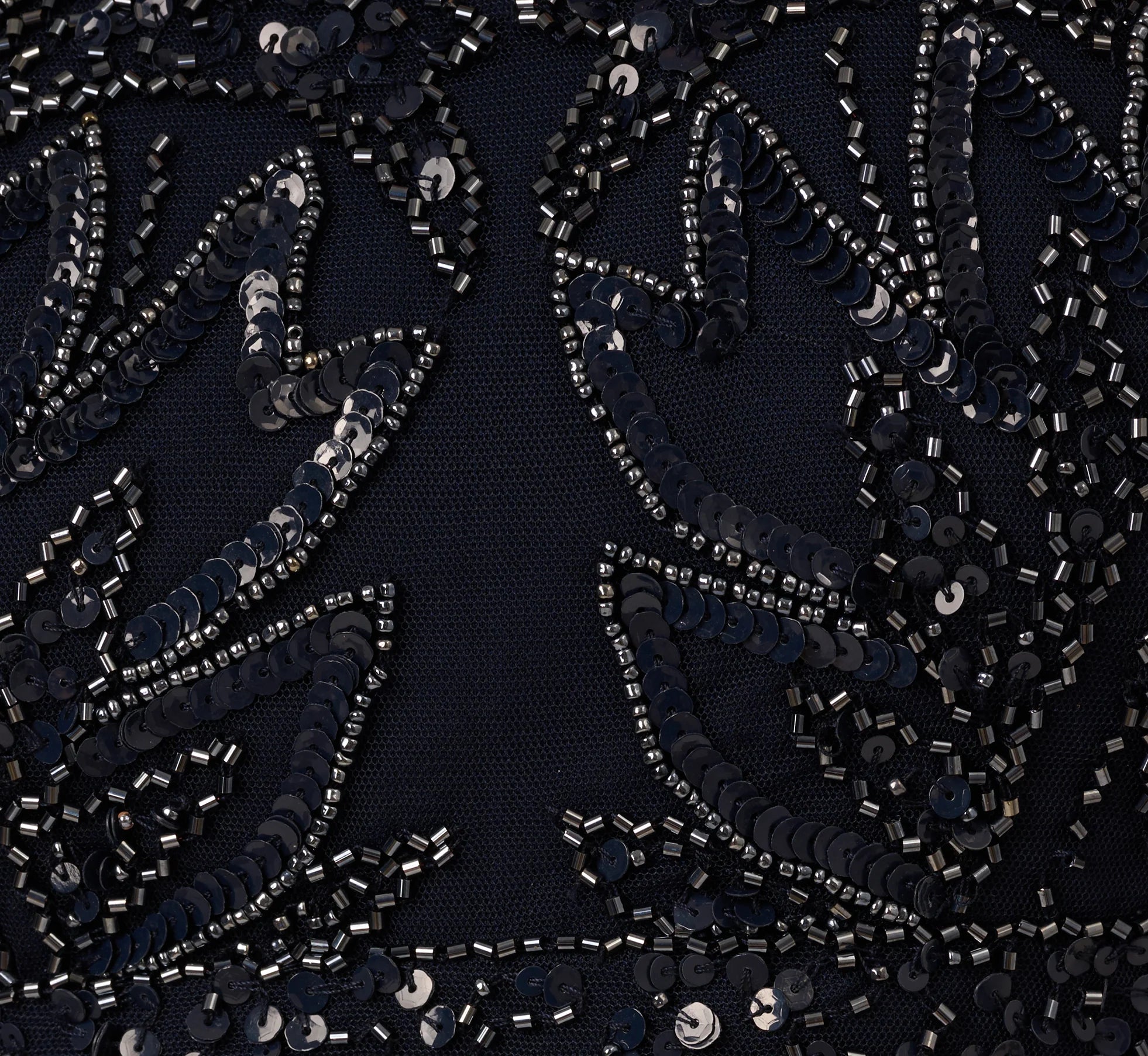Adrianna Papell Hand-Beaded Sleeveless Slim Column Gown In Midnight