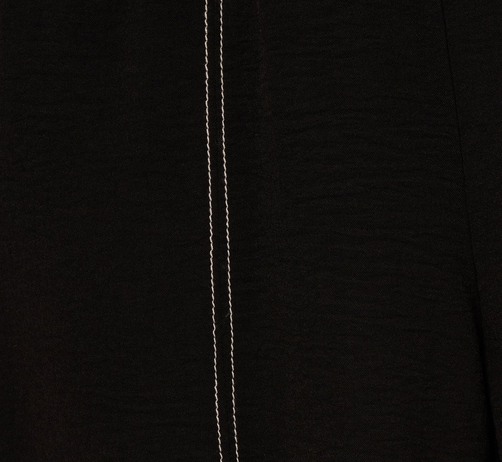 Wide Leg Contrast Stitch Pant In Black Ivory