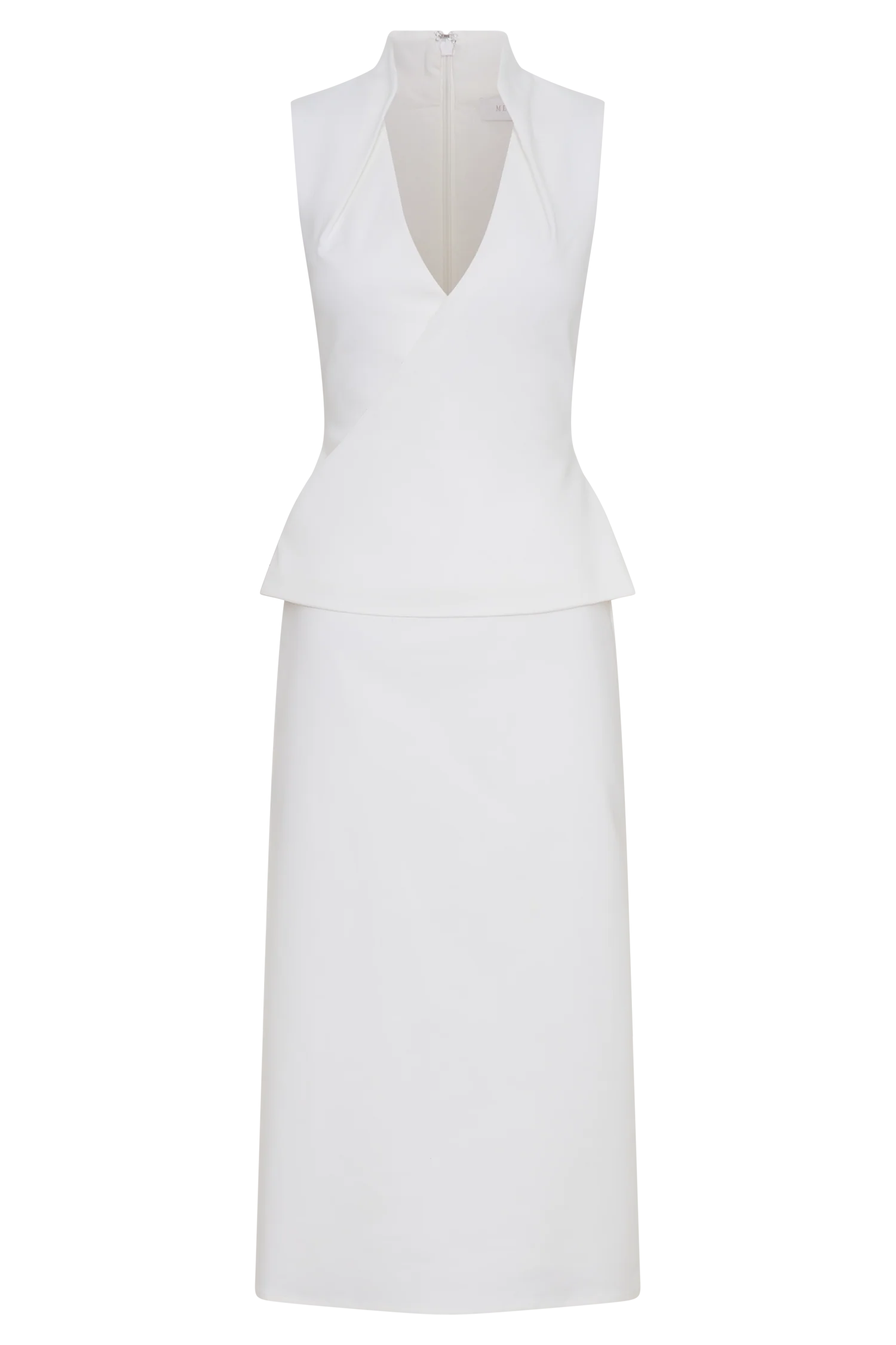 Yanina Cotton Halter Midi Dress - White