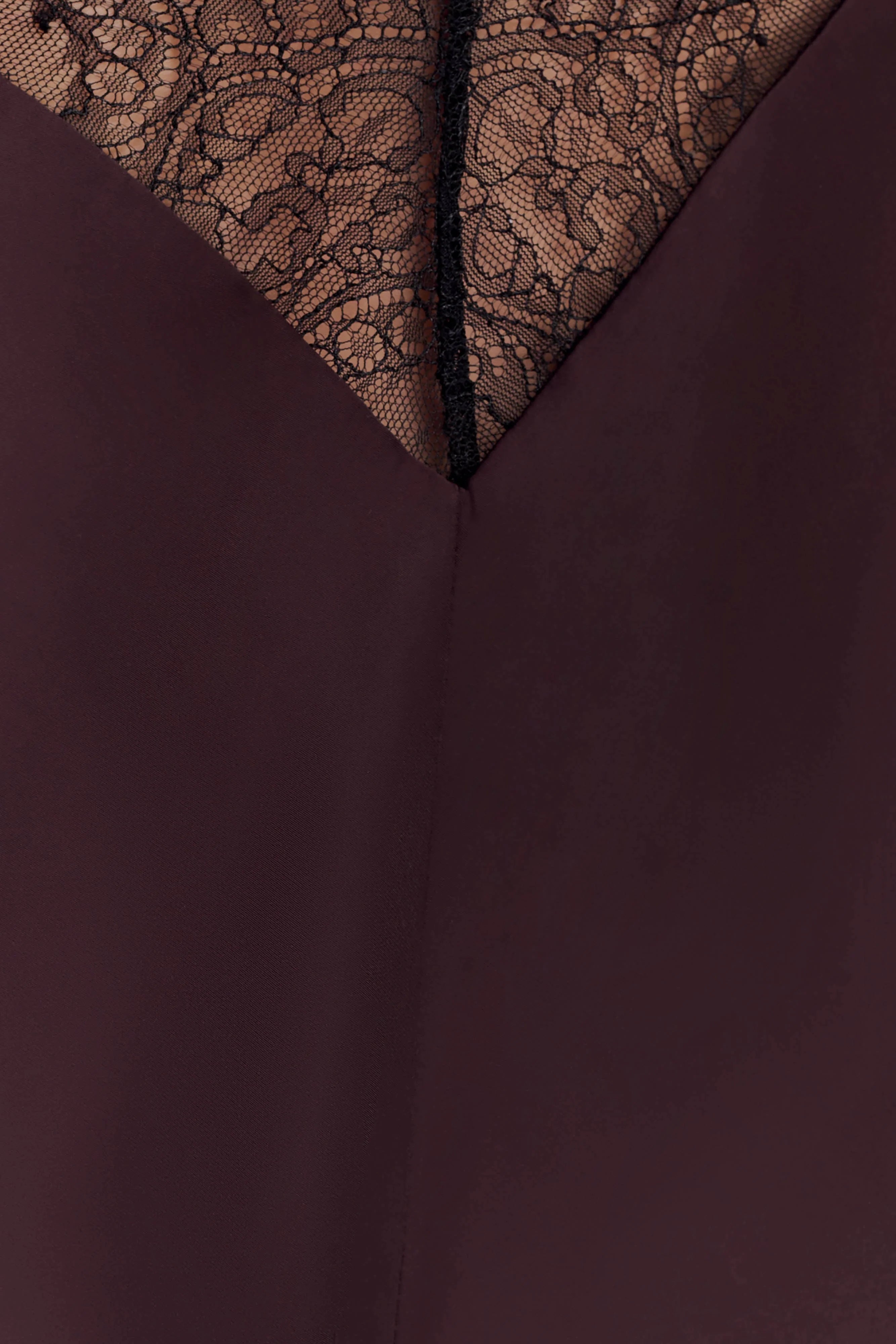Regina Halter Lace And Satin Mini Dress - Chocolate