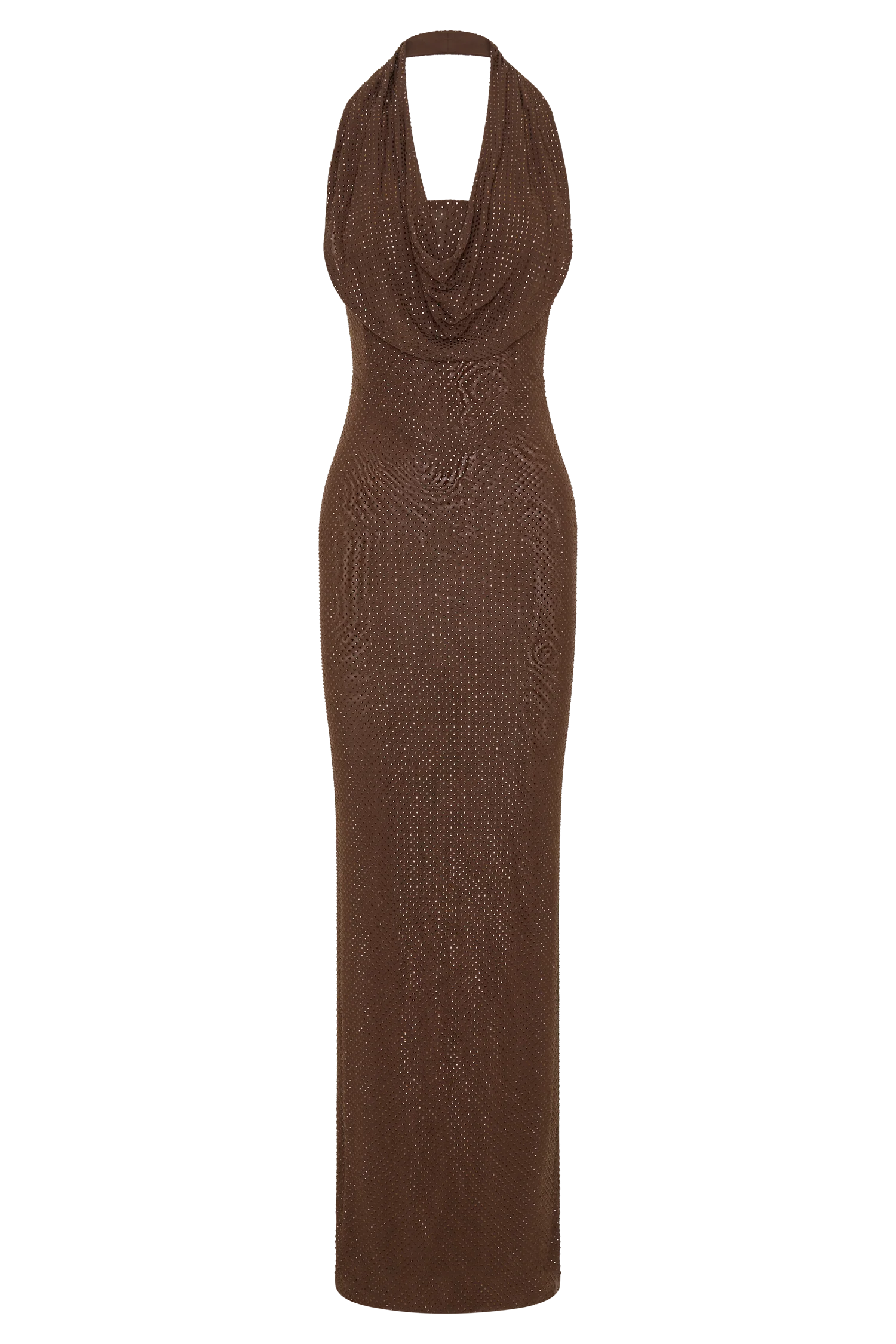 Phi Multi-Wear Cowl Diamante Maxi Dress - Chocolate