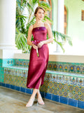 Satin Spaghetti Strap Midi Dress
