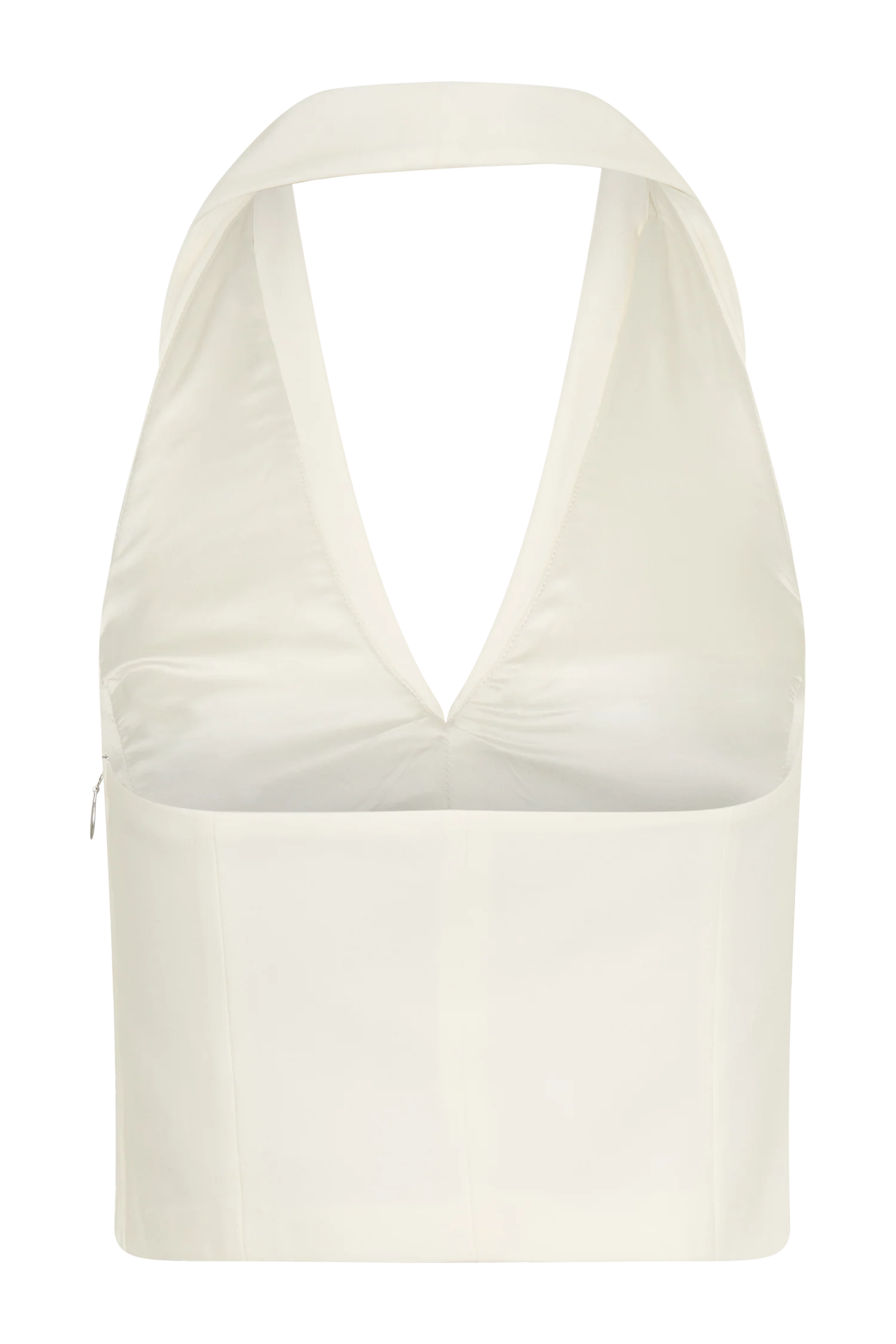 Calla Collared Sleeveless Halter Top - Ivory