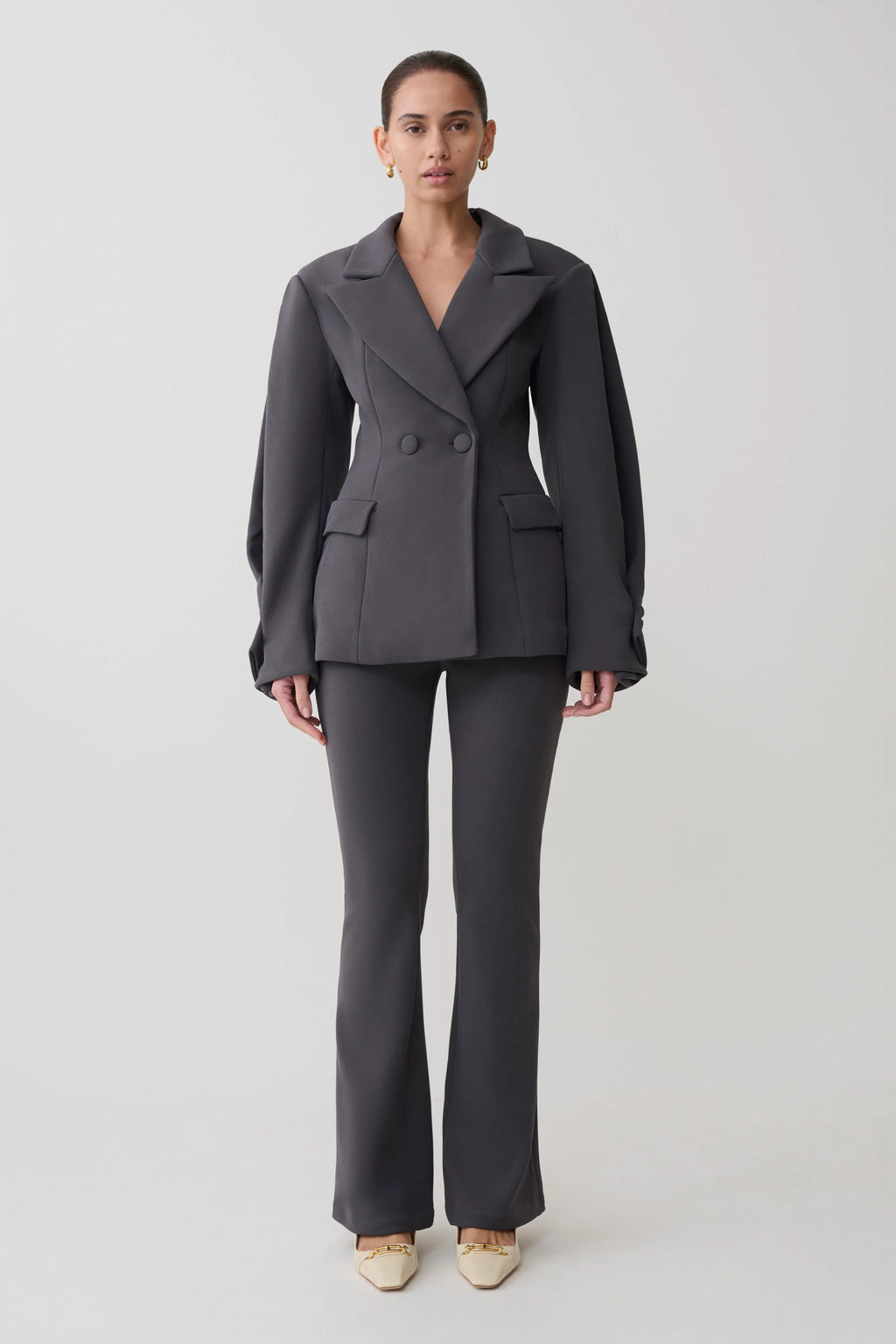 Wesley Structured Blazer - Charcoal Shadow