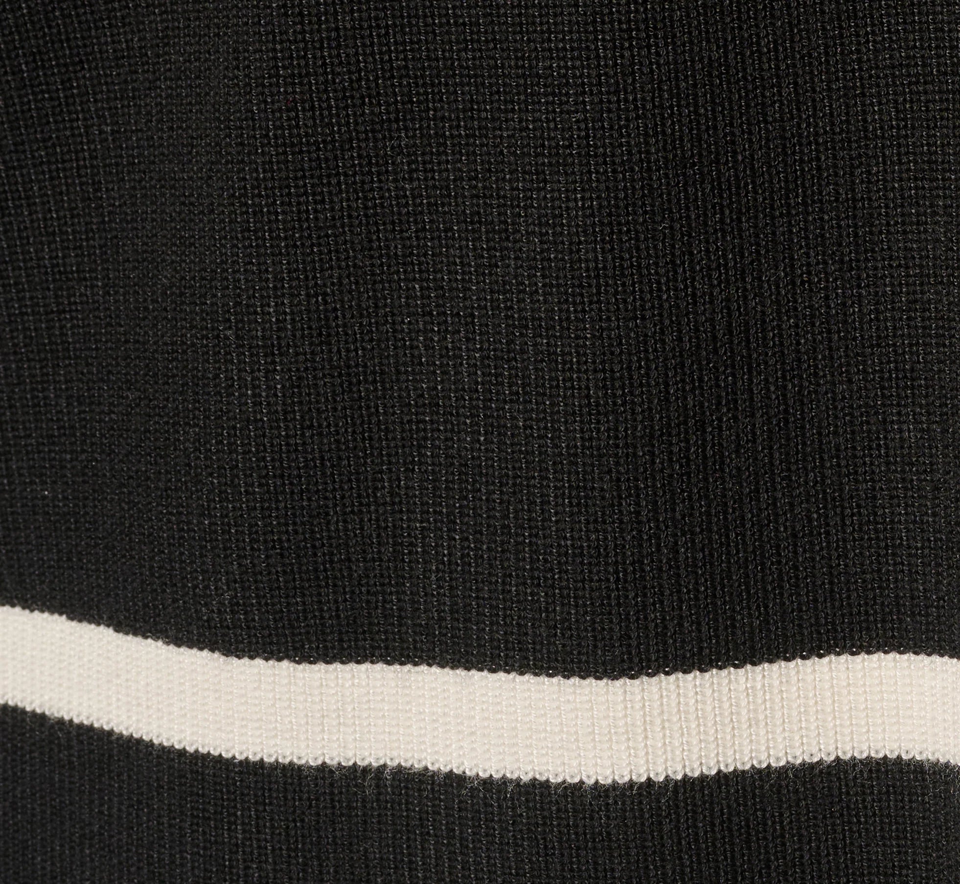 Long Sleeve Drop Shoulder Twofer Sweater In Black Ivory