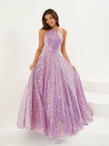 Shimmer Sequin Halter Gown