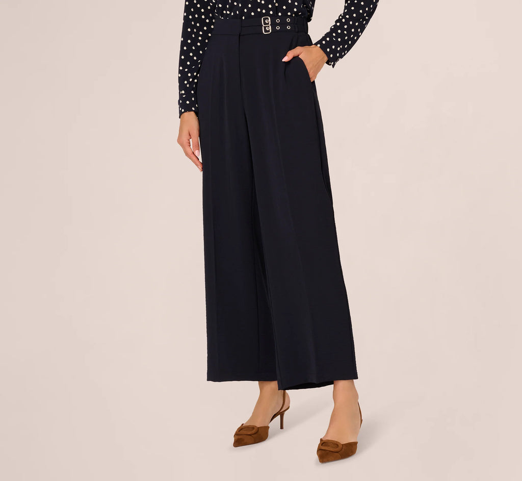 Straight Leg Side Buckle Pant In Blue Moon