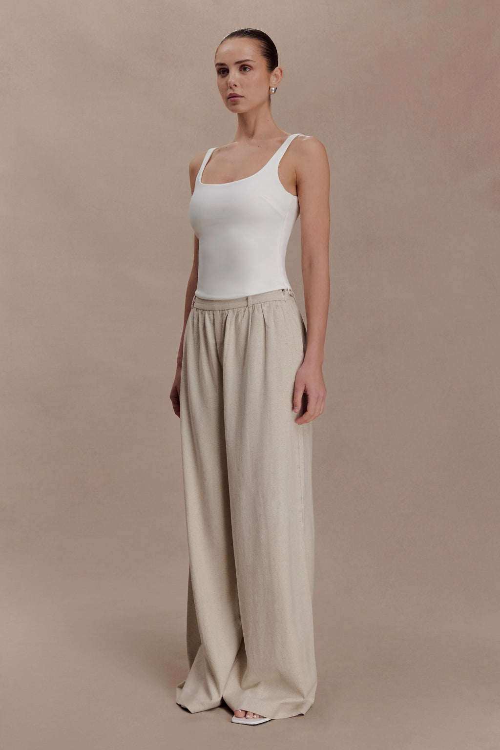 Gabby Straight Leg Linen Pants - Natural