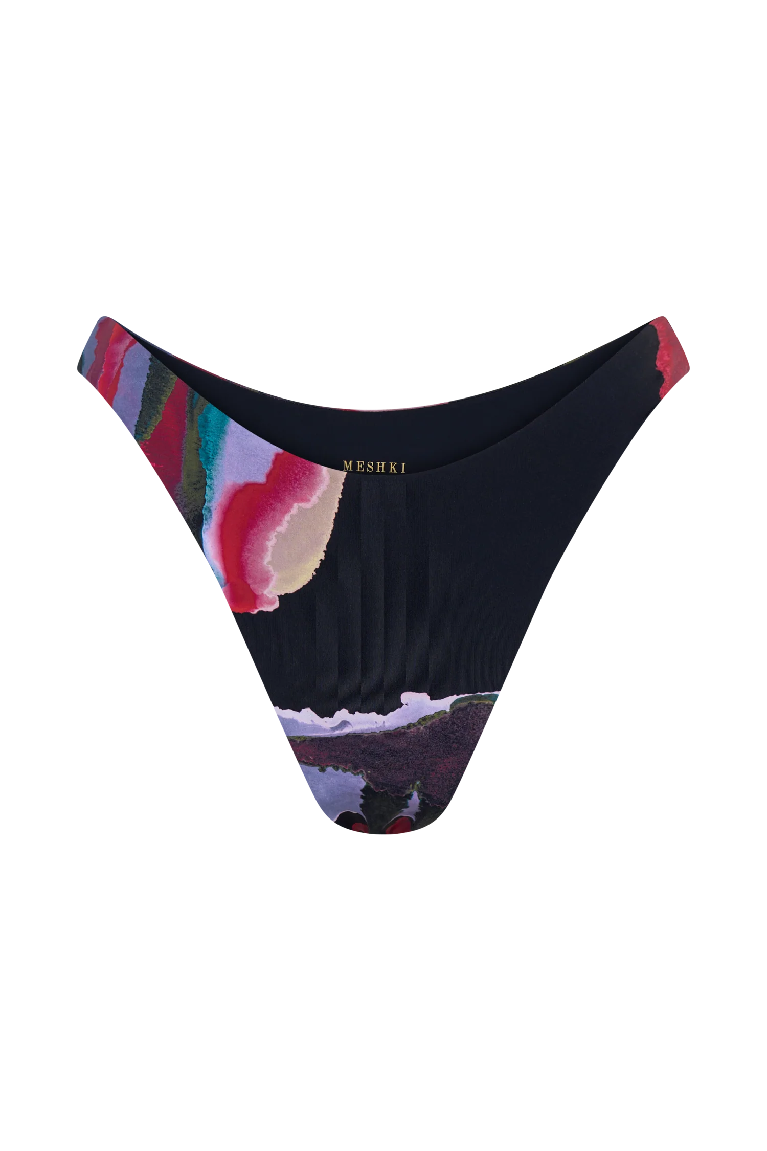 Brianna Cheeky Cut Bikini Bottom - Multi Fluid Reverie Print