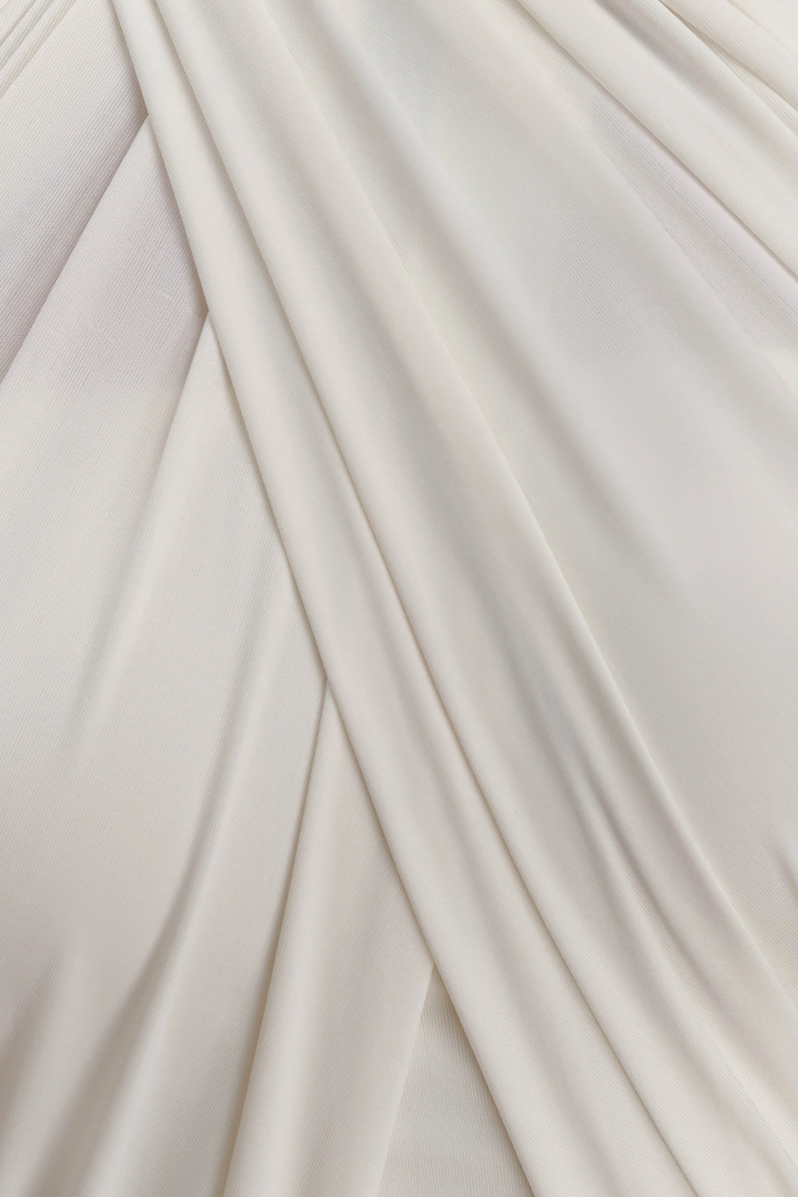 Indira Gathered Slinky Halter Maxi Dress - Ivory