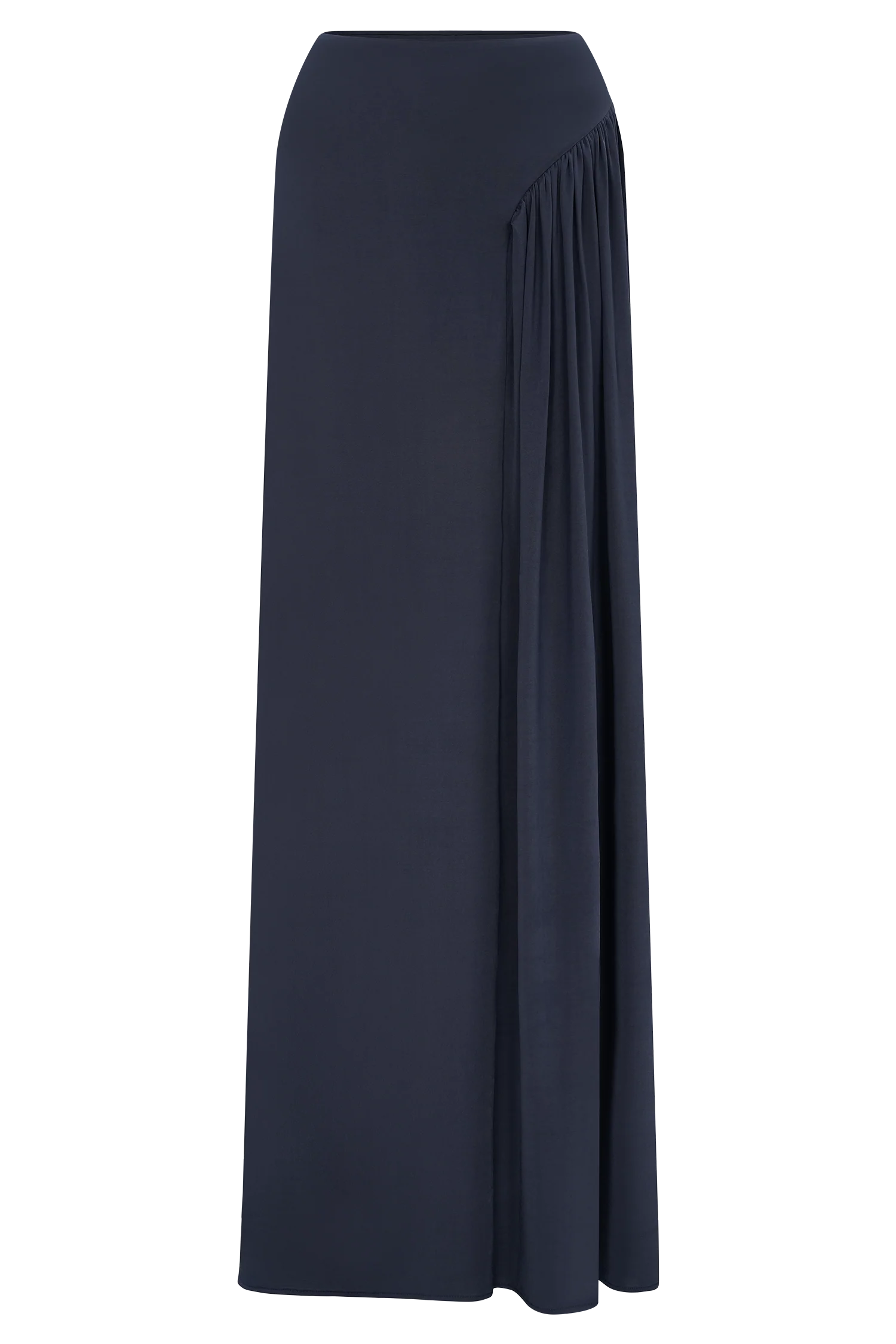 Vivica Slinky Gathered Maxi Skirt - Midnight Navy