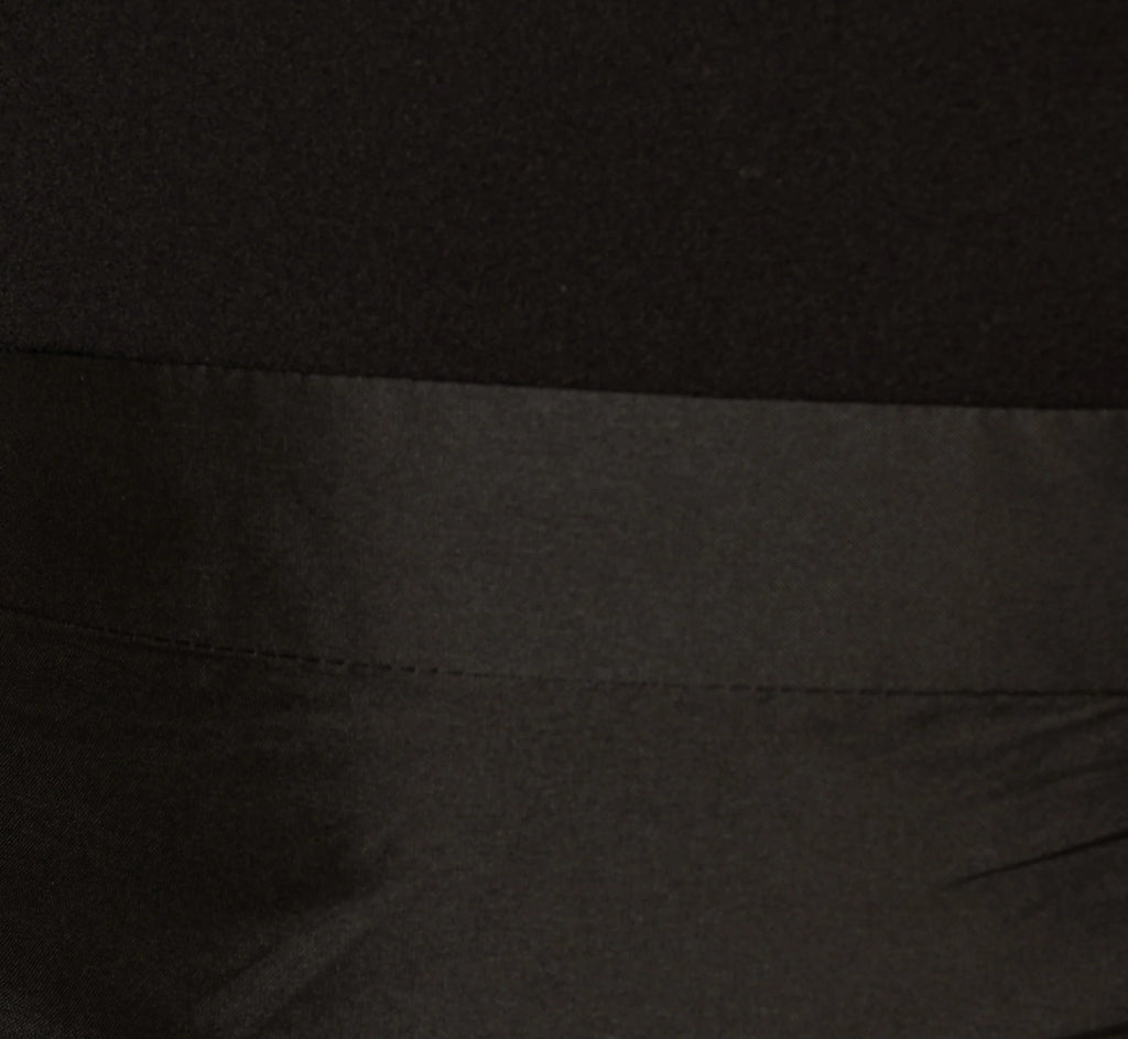 Crepe Combo Taffeta Dress In Black