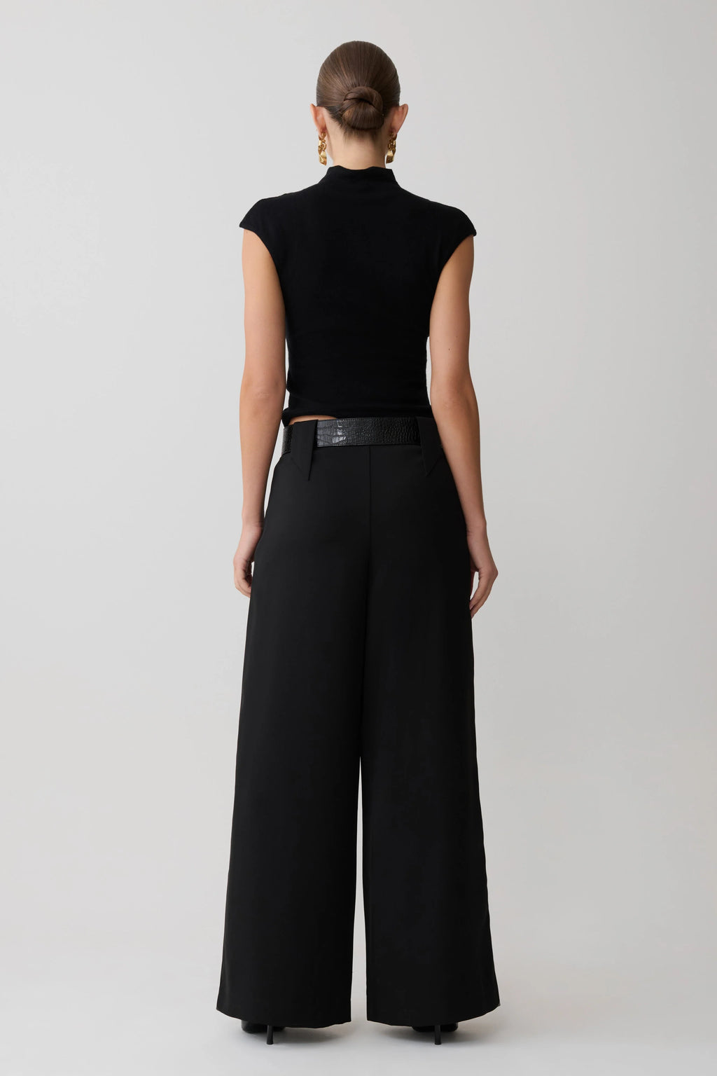 Arlo Wide Leg Suiting Trouser - Black