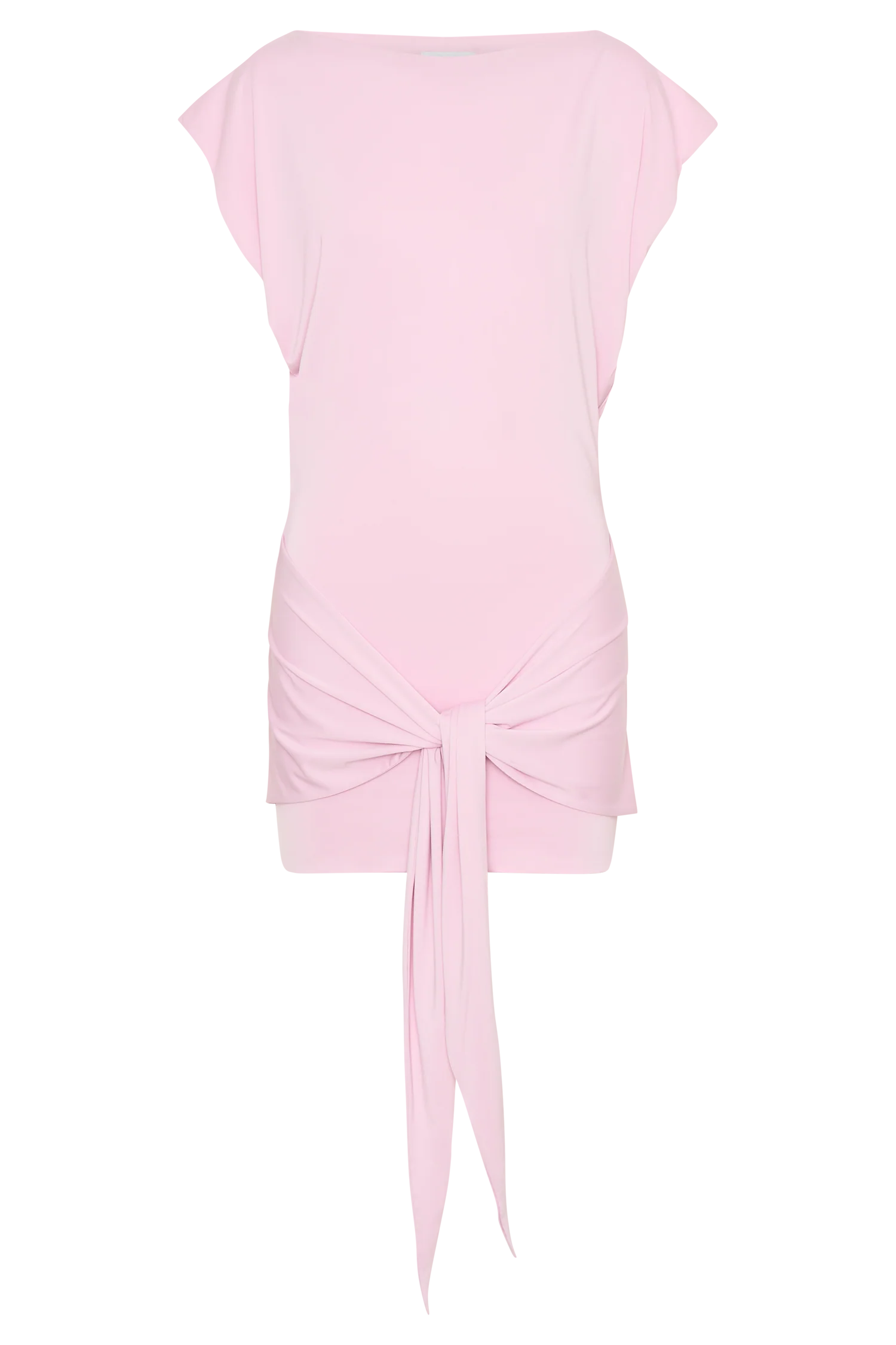 Maiara Shortsleeve Slinky Tie Mini Dress - Pink