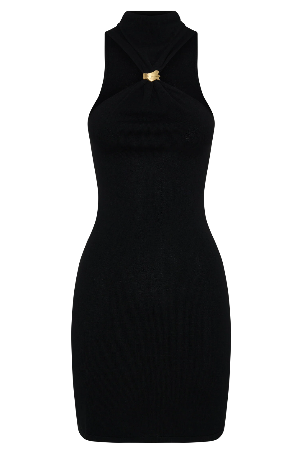 Hector Halter Neck Knit Mini Dress - Black