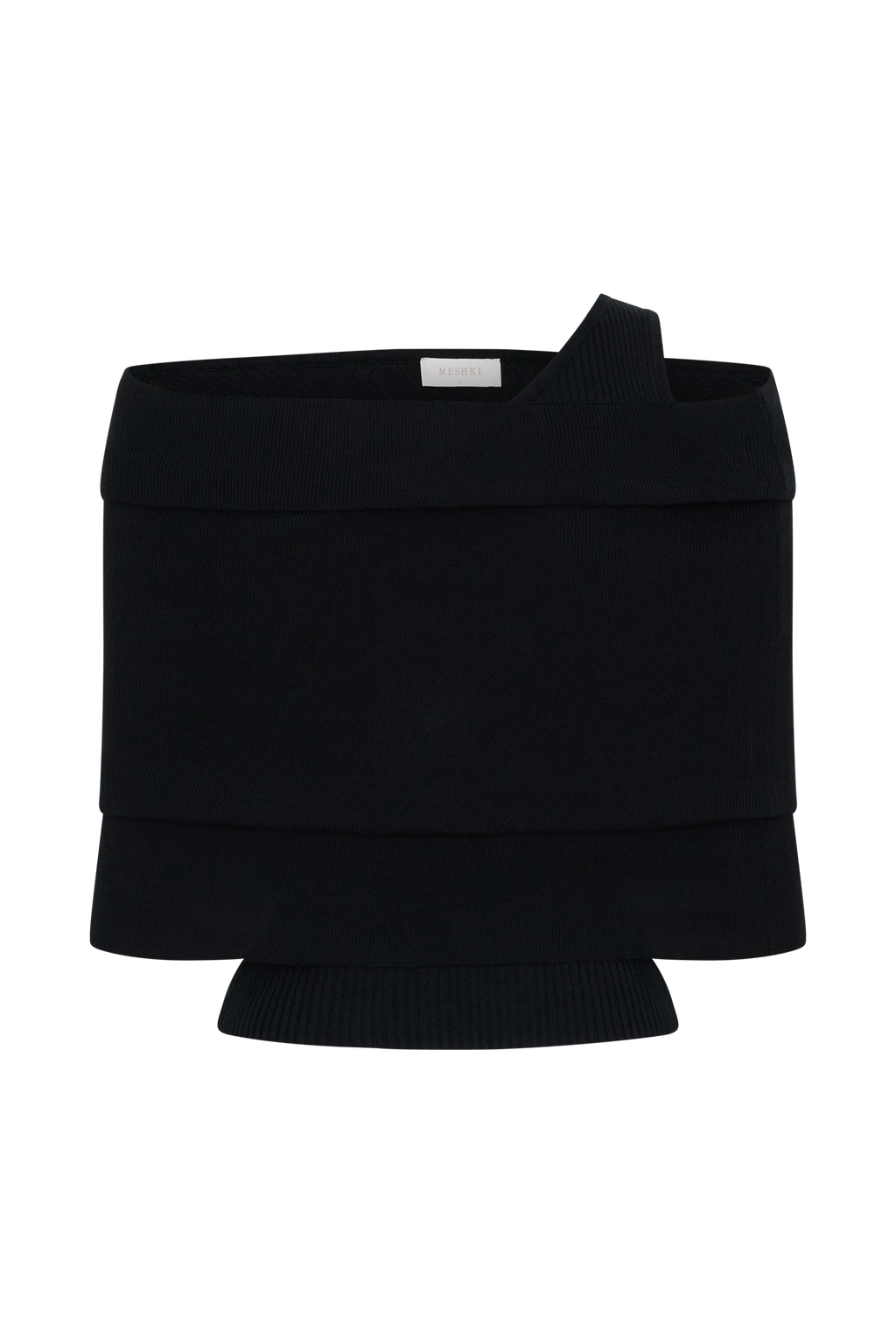 Sierra Asymmetrical Cashmere Blend Knit Top - Black