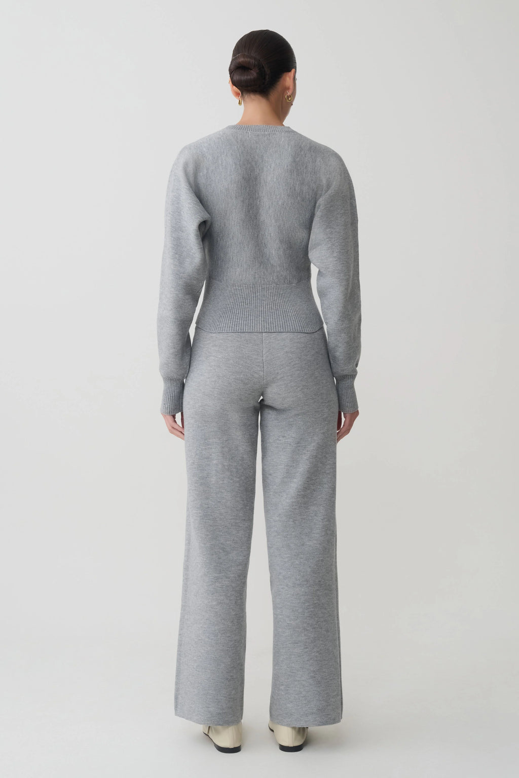 Kerrymae Straight Leg Knit Pants - Grey Marle