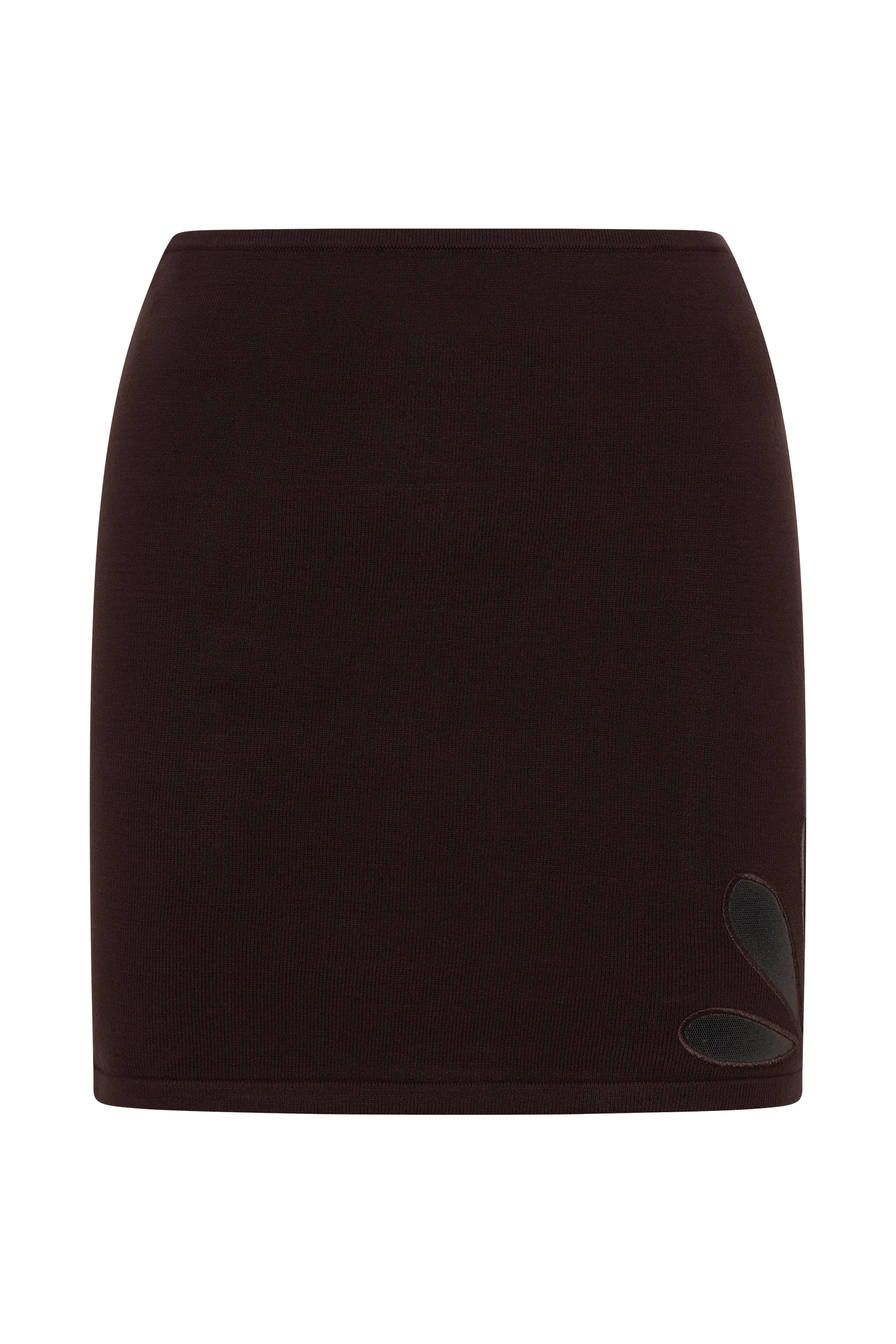 Brock Knit Cut Out Mini Skirt - Dark Chocolate