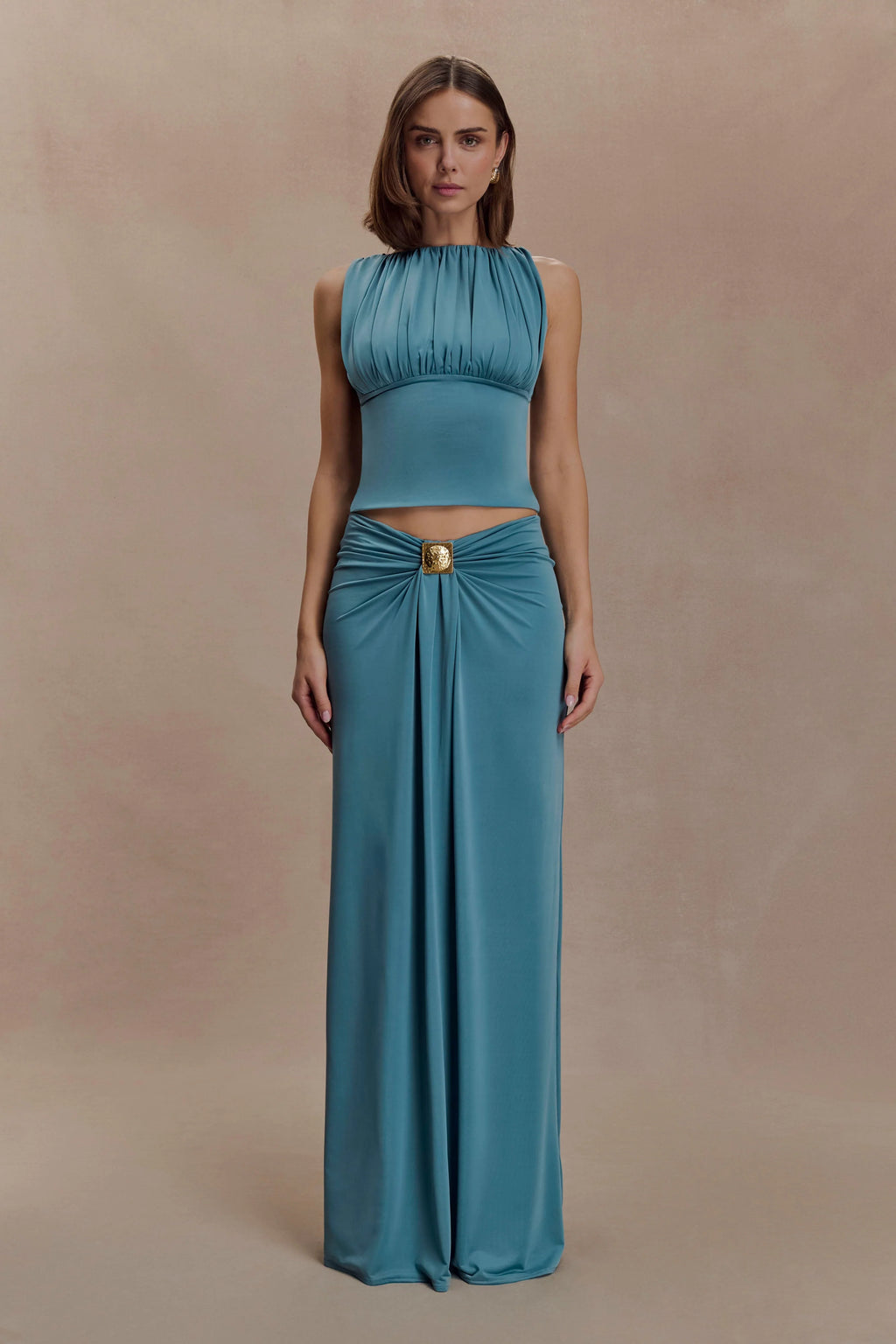 Erina Slinky Open Back Top - Teal