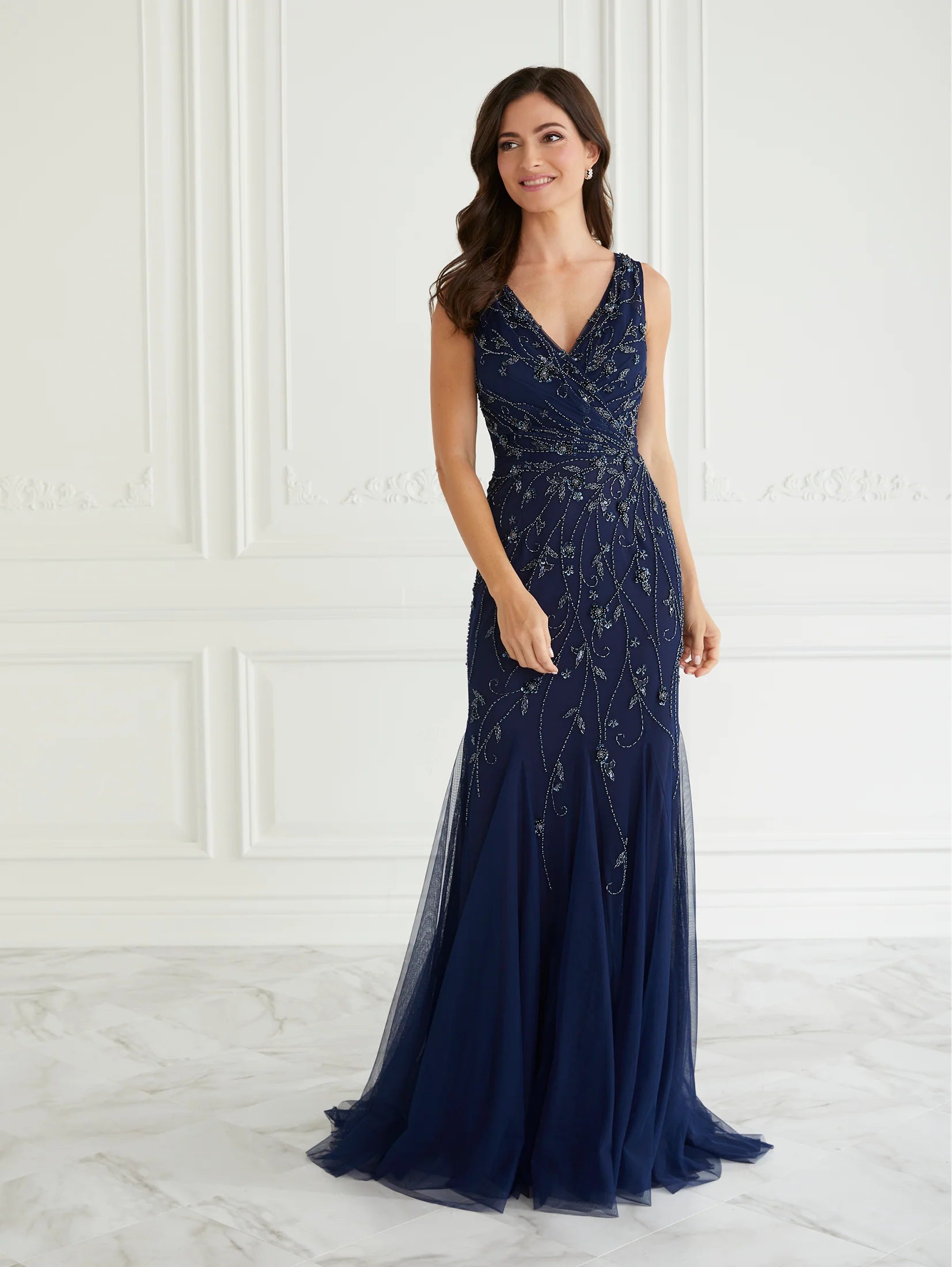 Floral Beaded Gown