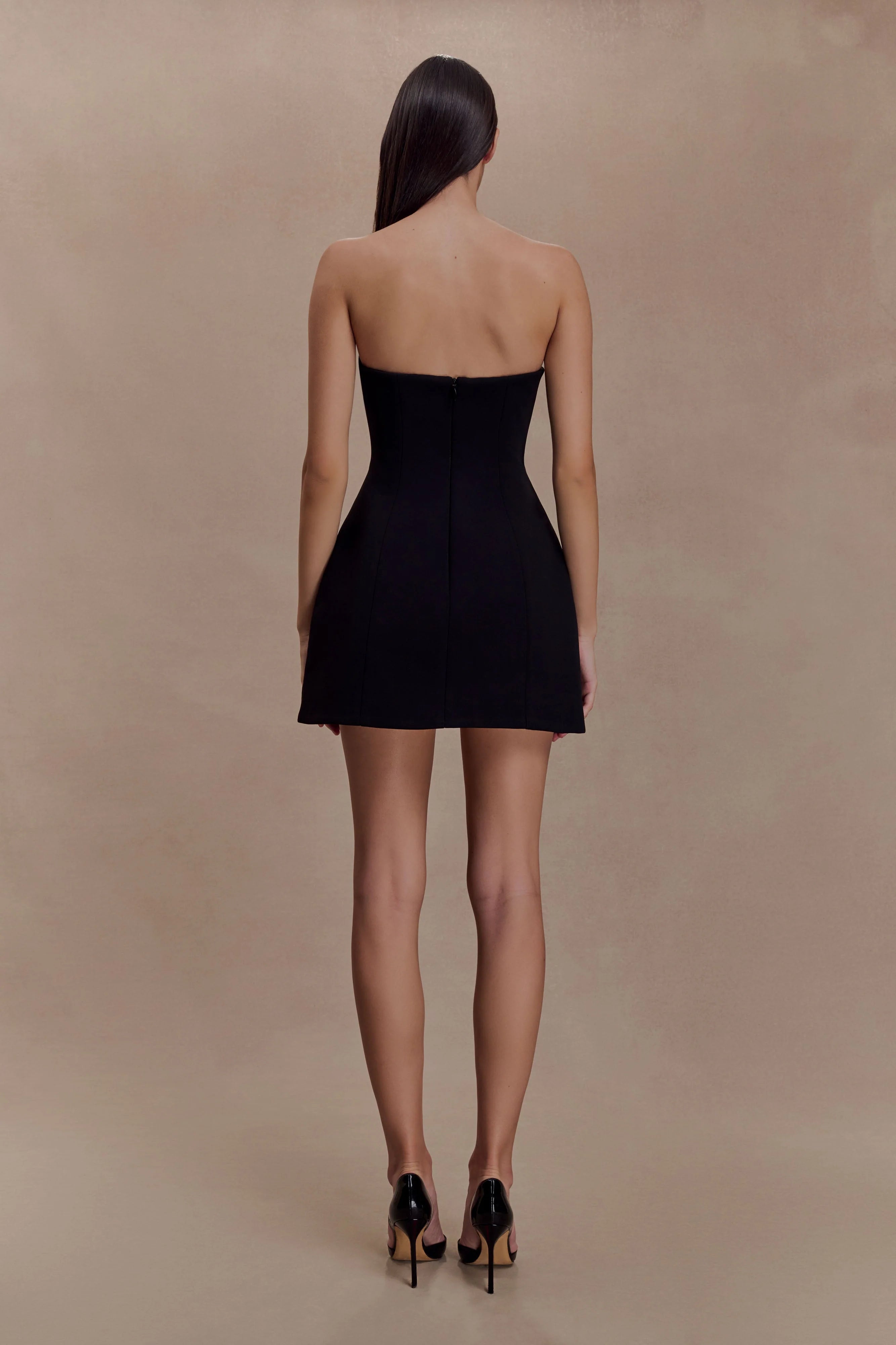 Hilda Embellished Strapless Mini Dress - Black