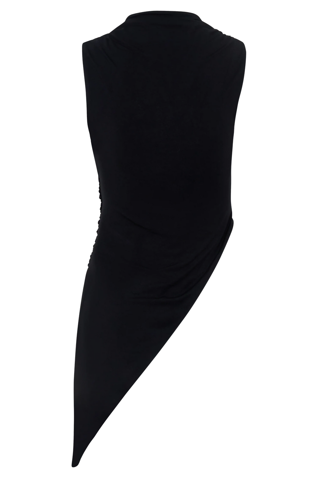 Suong High Neck Gathered Top - Black