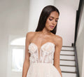 Tulle And Sparkle Tulle A-Line Gown In Ivory French Lilac