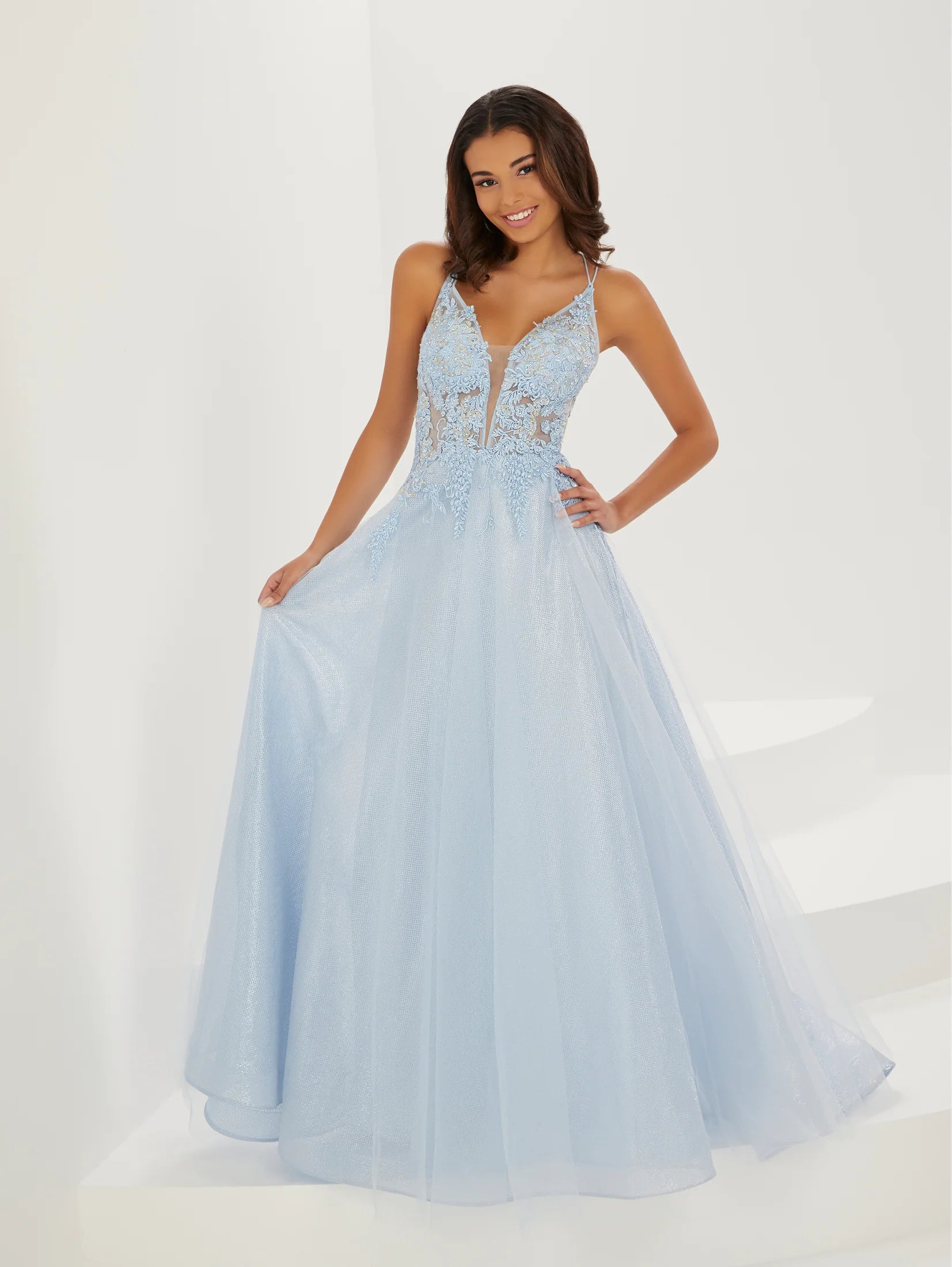 Metallic Lace and Tulle Gown