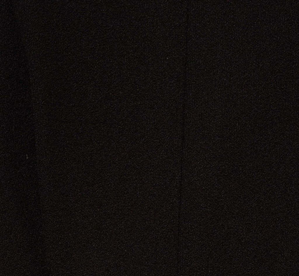 Three Quarter Sleeve Pleated Midi Dress With Tie Waist In Black