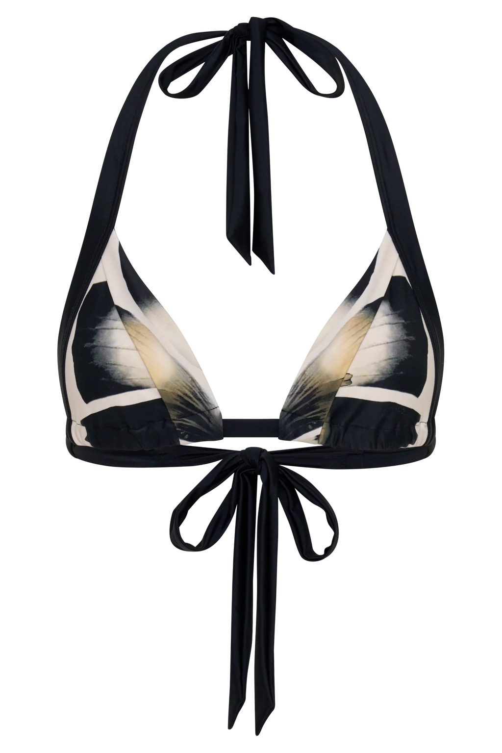 Fern Triangle Bikini Top - Ivory Oversized Floral Print