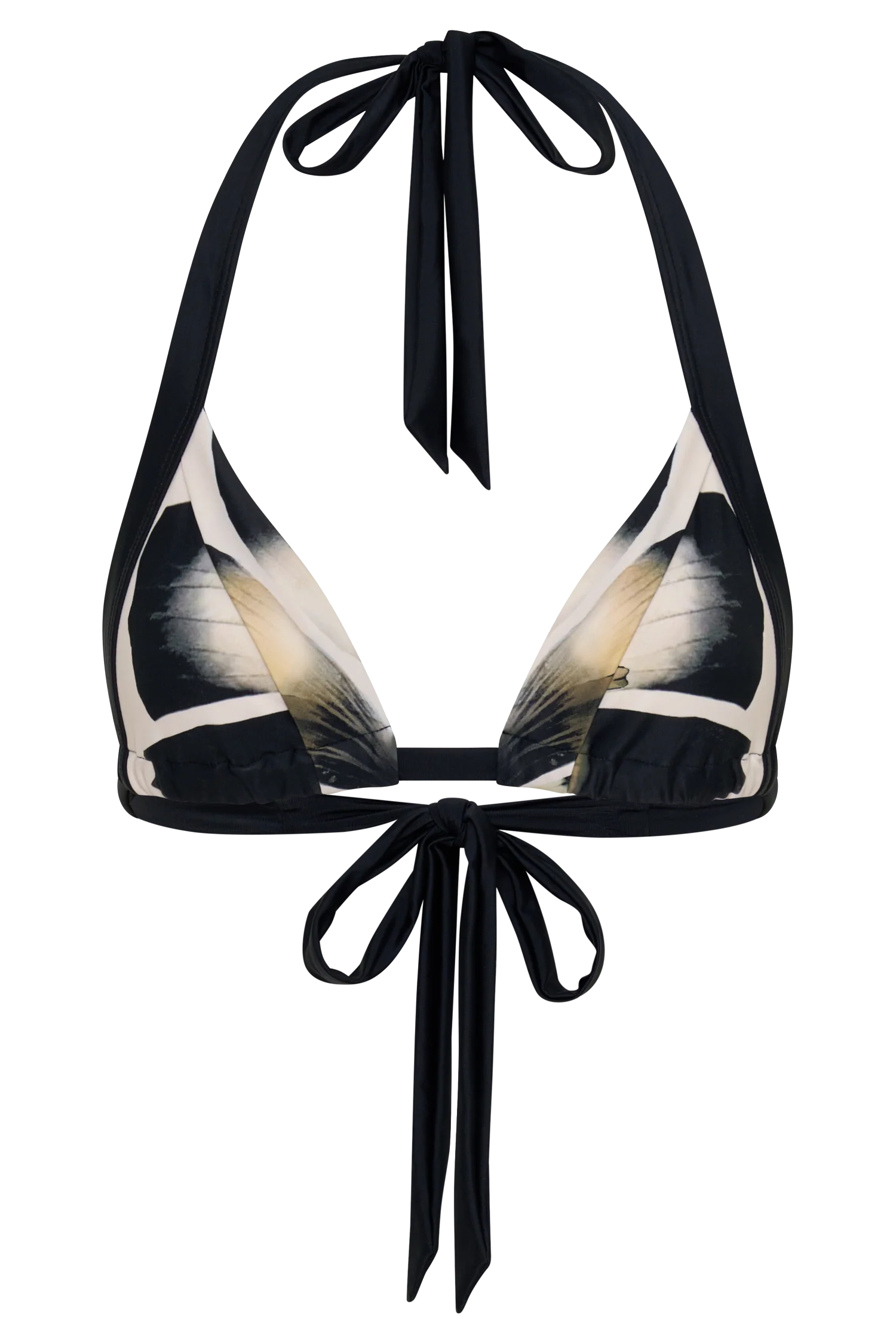 Fern Triangle Bikini Top - Ivory Oversized Floral Print