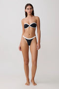 Isla Thong Bikini Bottom - Black/White