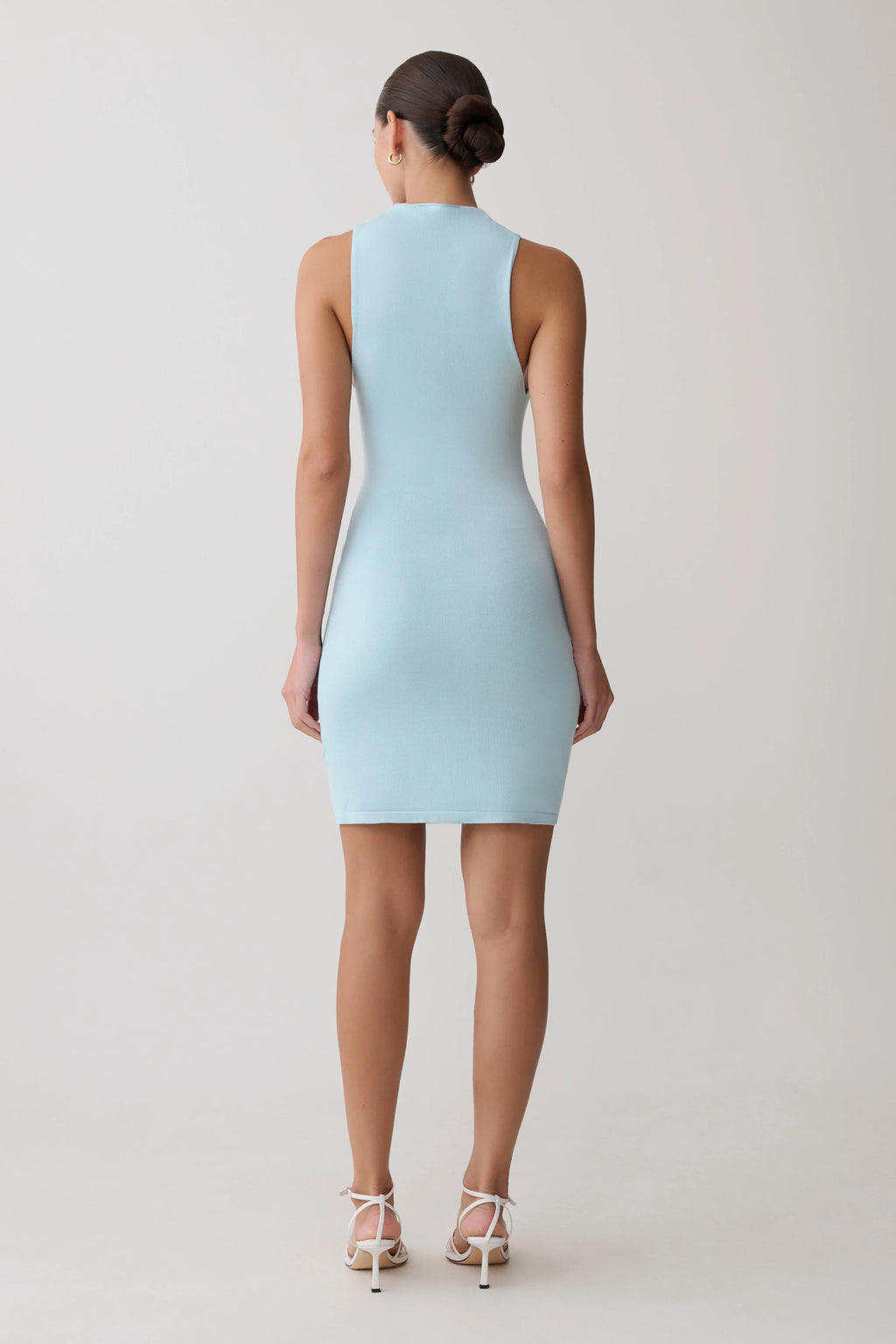 Hector Halter Neck Knit Mini Dress - Blue