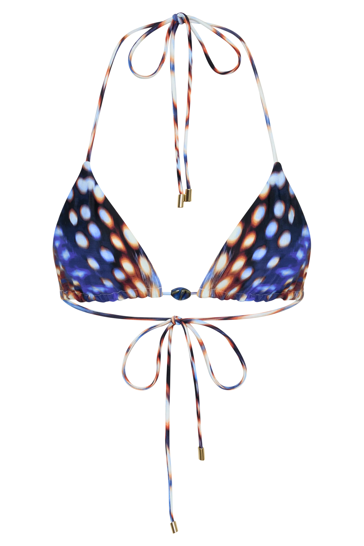 Blossom Classic Triangle Bikini Top - Blue Abstract Print