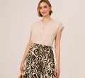 Sleeveless Embroidered V Neck Top In Pebble