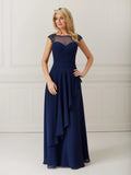 Hand-Beaded Chiffon and Tulle Ruffle Dress